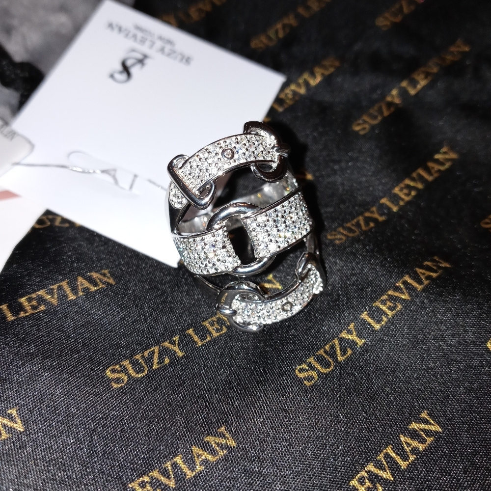 Sterling Silver CZ Triple Buckle Ring Size 7 NWT - Picture 15 of 15